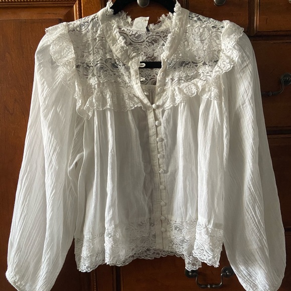 Anthropologie Tops - Anthropologie White Lace Blouse